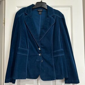 Lane Bryant Teal Blue Corduroy  Blazer Sz 16 Great Condition Smoke free